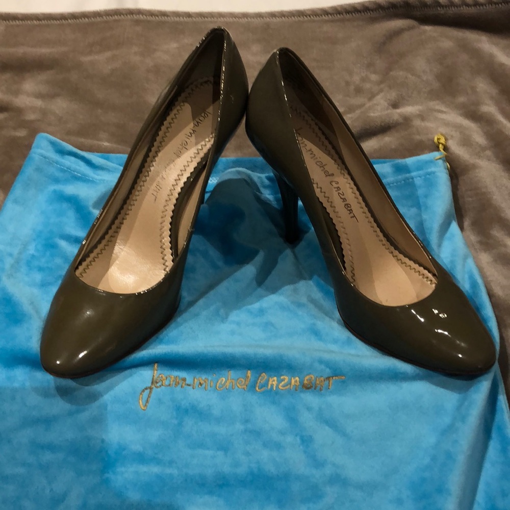 Jean-Michel Cazabat Taupe Patent Leather Pumps